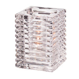 Clear Horizontal Rib Block Glass Lamp