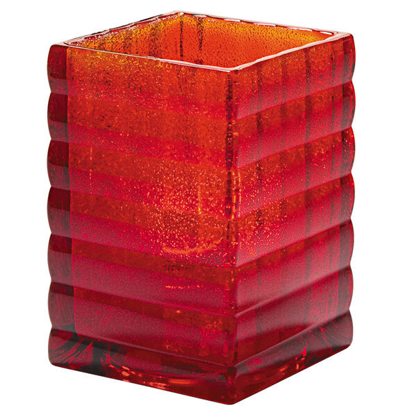 Ruby Jewel Optic Block Glass Lamp