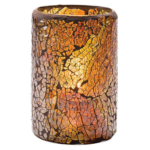 Crackle Gold Glass Cylinder Lamp