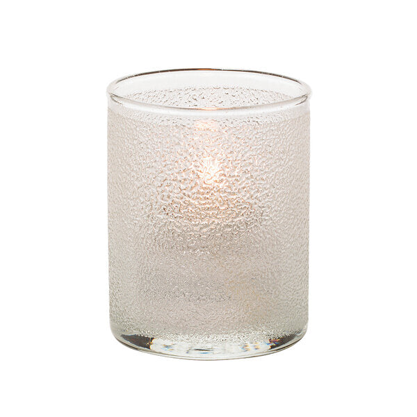 Clear Ice Glass Cylinder Tealight