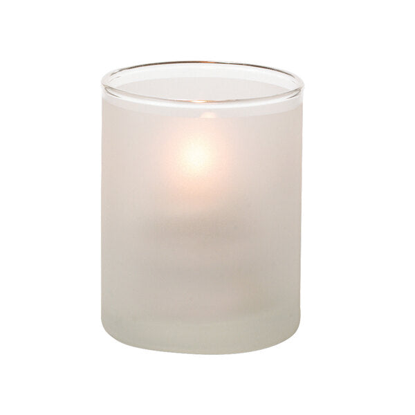 Satin Crystal Glass Cylinder Tealight