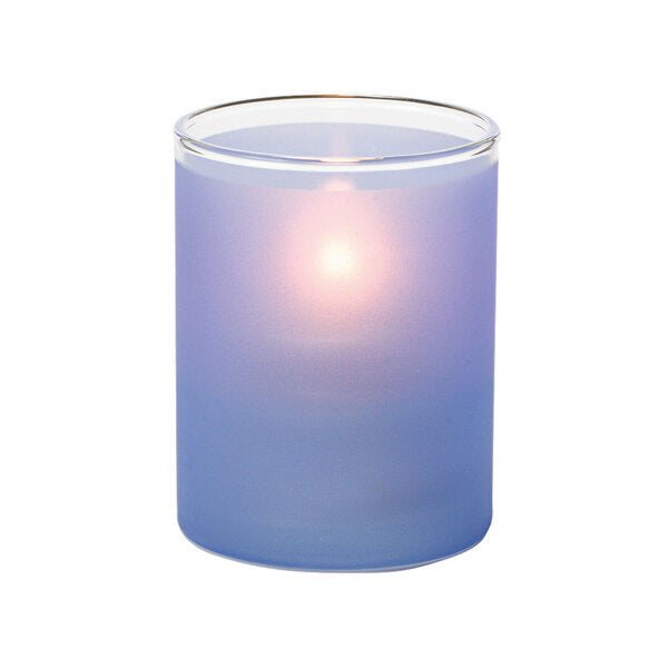 Satin Dark Blue Glass Cylinder Tealight