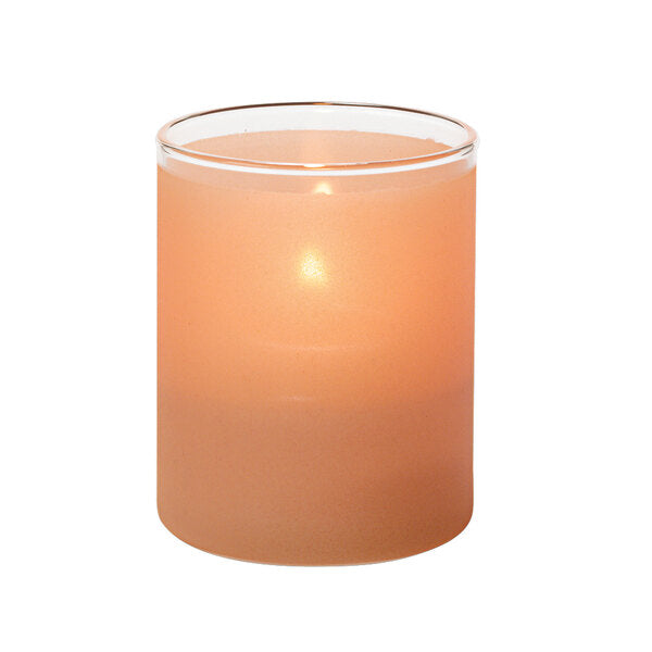 Satin Terra Cotta Glass Cylinder Tealight