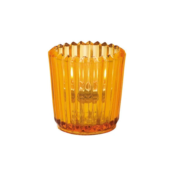 Amber Glass Ribbed Tealight