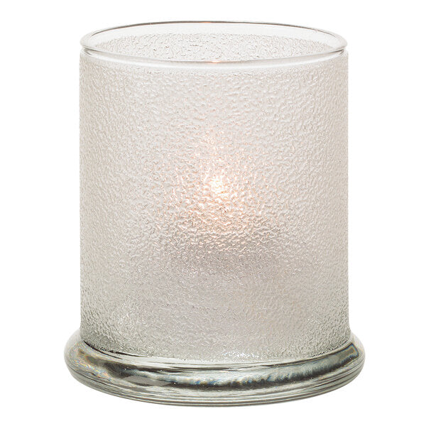 Clear Ice Glass Votive Column