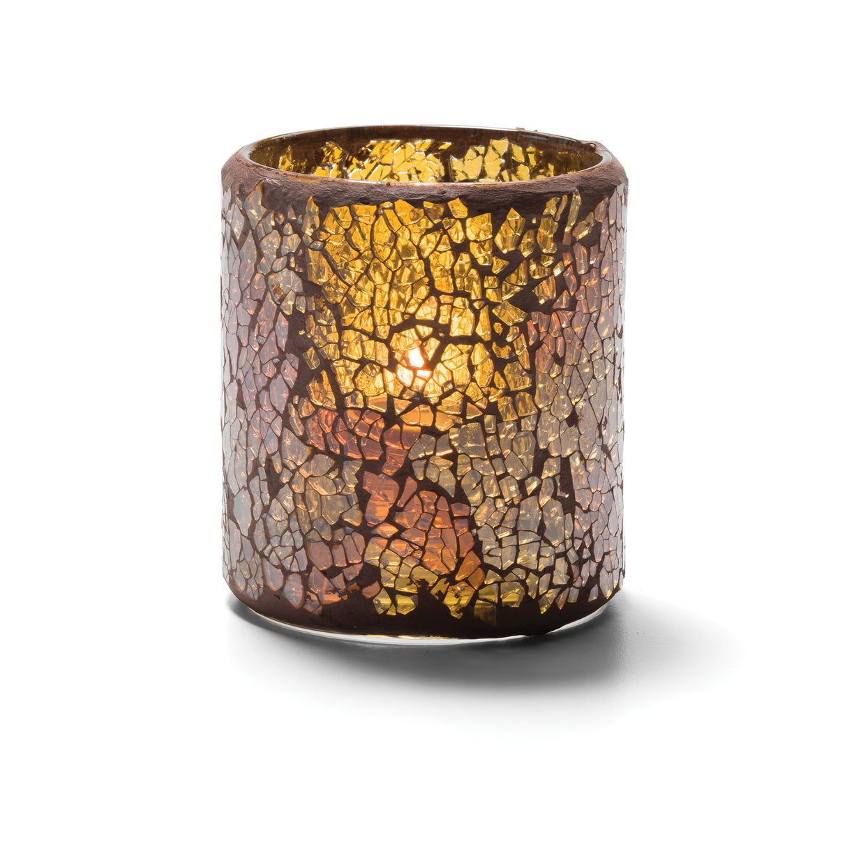 Gold Crackle Glass Votive Lamp