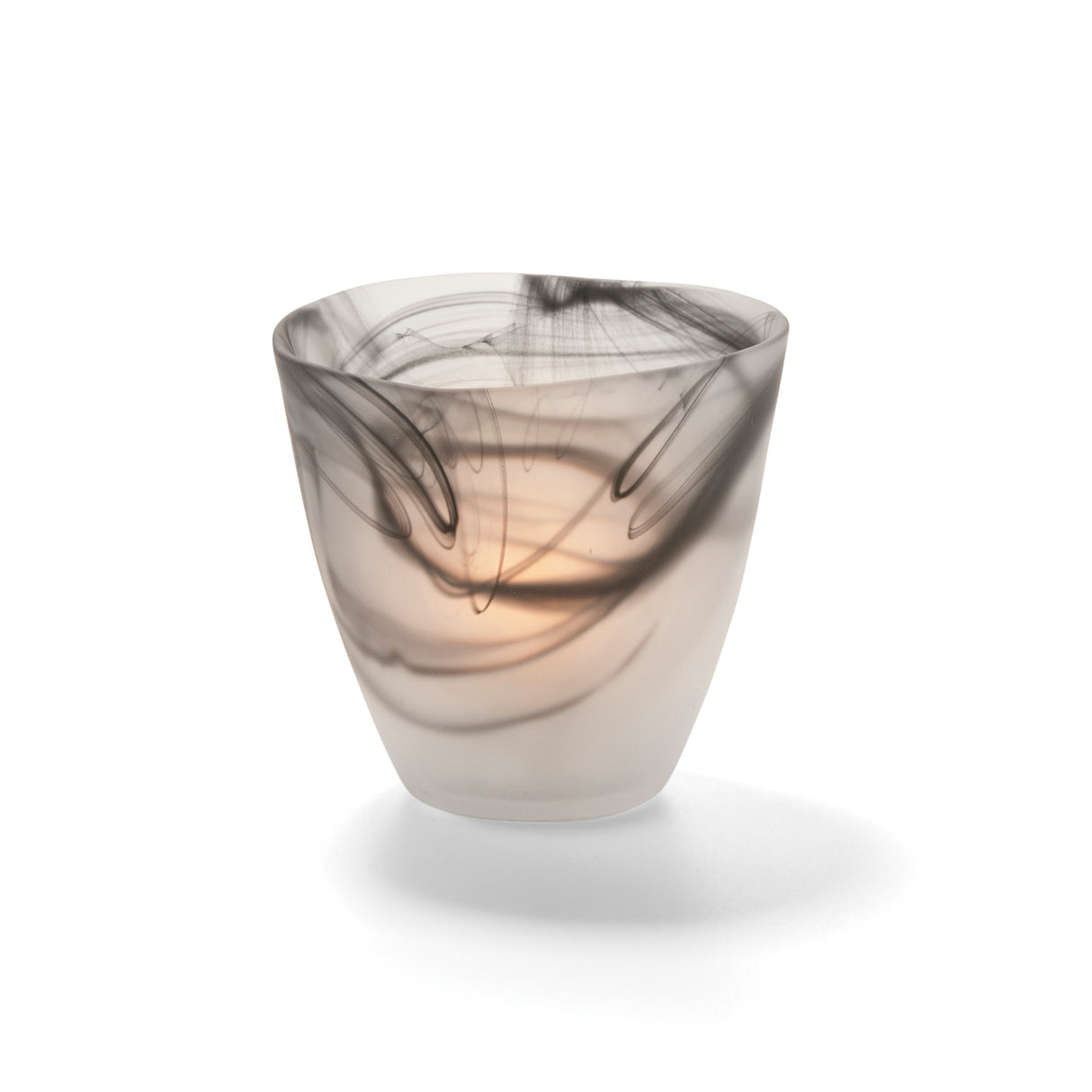 Satin Black Glass Wysp Votive