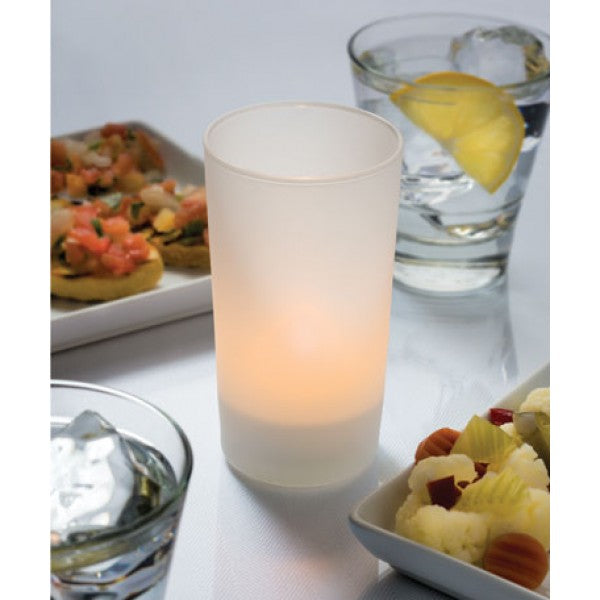 Frosted Cafe Cylinder Glass Candle Holder